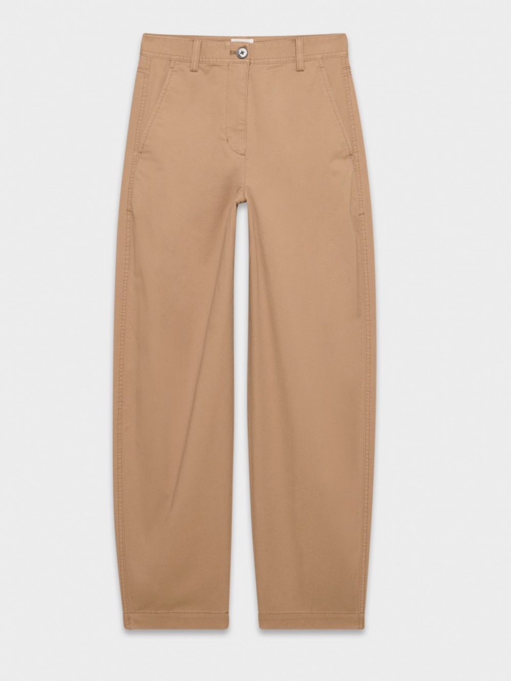 Wilfred Tan Barrel Leg Hugh Waisted Aritzia Chinos in 00